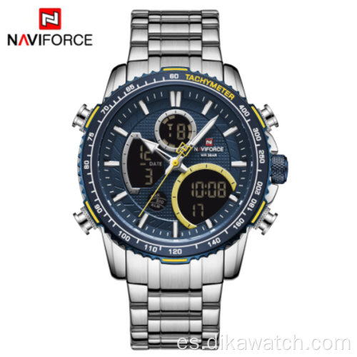 NAVIFORCE 9182 Reloj multifuncional de moda con doble pantalla